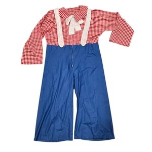 Vintage Raggedy Andy Clown Costume Handmade Adult Half Pant Zipper